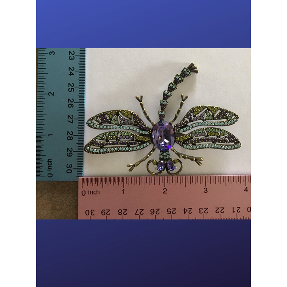 HEIDI DAUS “Trembling Brilliance” Dragonfly Pin Brooch, NWOB, Excellent - Picture 8 of 9